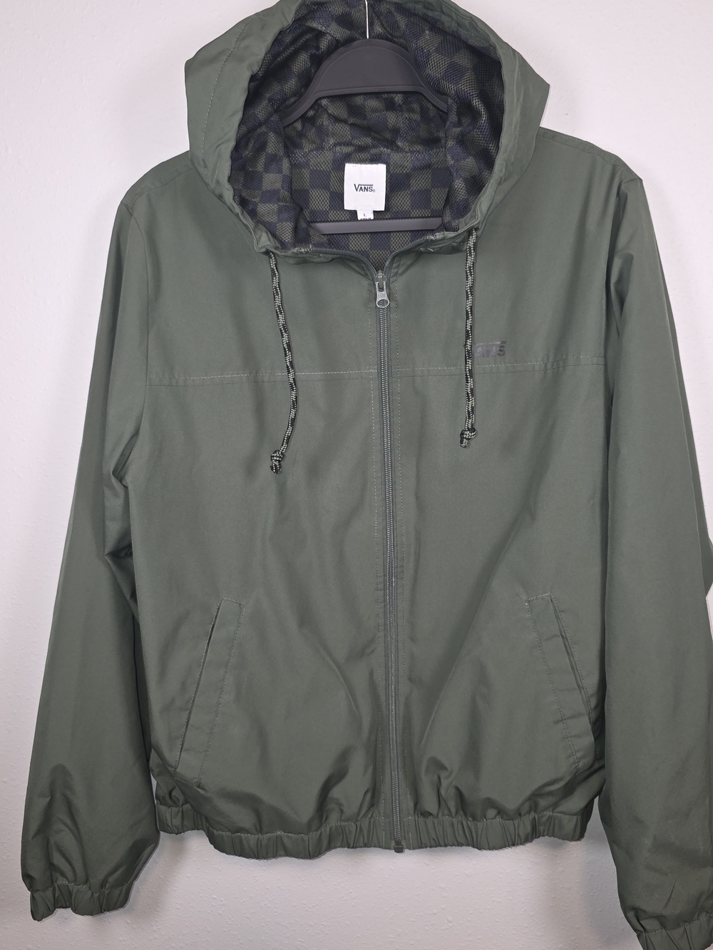 Vans Men's Olive Green Hooded Windbreaker Jacket